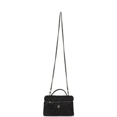 Chanel Chanel Top Handle Long Vanity Case with Chain Dark Blue Denim Light Gold Hardware | Thumbnail 7 Chanel Chanel Top Handle Long Vanity Case with Chain Dark Blue Denim Light Gold Hardware | Thumbnail 7