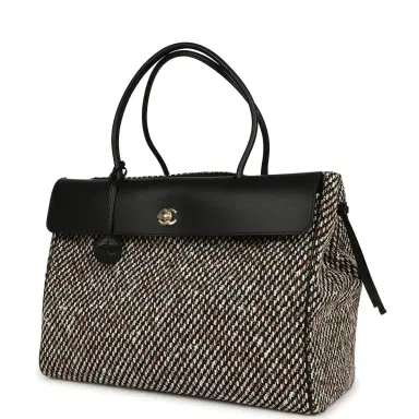 Chanel Chanel XXL "Urban Essential" Shopping Tote Black Calfskin and Multi Tweed Gold Hardware | Thumbnail 5