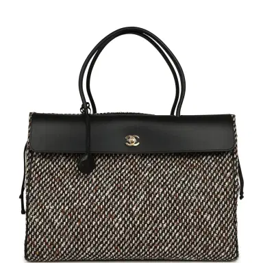 Chanel Chanel XXL "Urban Essential" Shopping Tote Black Calfskin and Multi Tweed Gold Hardware | Thumbnail 1