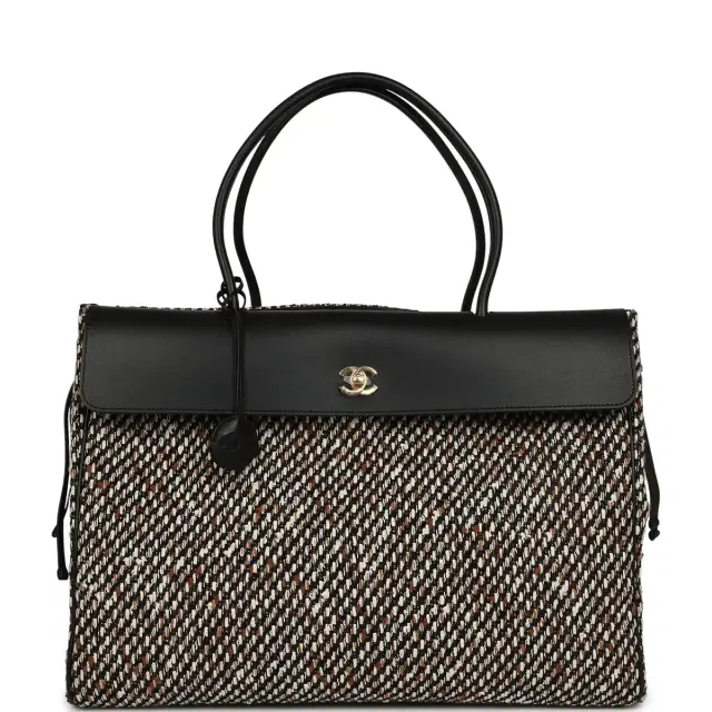 Chanel Chanel XXL "Urban Essential" Shopping Tote Black Calfskin and Multi Tweed Gold Hardware