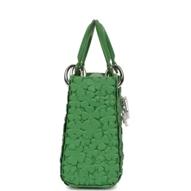 Dior Christian Dior Mini Lady Dior Bag "Clover" Shamrock Lucky Green Lambskin Silver Hardware | Thumbnail 3 Dior Christian Dior Mini Lady Dior Bag "Clover" Shamrock Lucky Green Lambskin Silver Hardware | Thumbnail 3