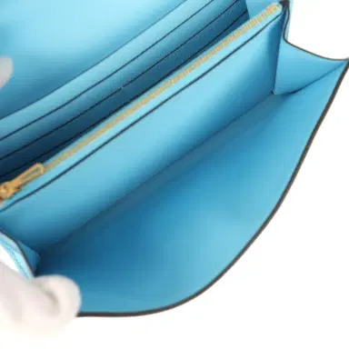 HERMÈS Hermes Constance Wallet To Go Celeste Epsom Gold Hardware | Thumbnail 10