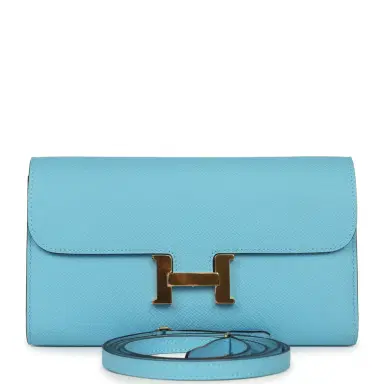 HERMÈS Hermes Constance Wallet To Go Celeste Epsom Gold Hardware | Thumbnail 1 HERMÈS Hermes Constance Wallet To Go Celeste Epsom Gold Hardware | Thumbnail 1