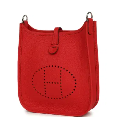 HERMÈS Hermes Evelyne TPM Rouge Radieux Clemence Palladium Hardware | Thumbnail 5