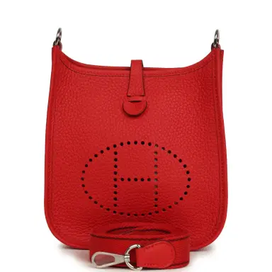 HERMÈS Hermes Evelyne TPM Rouge Radieux Clemence Palladium Hardware | Thumbnail 1