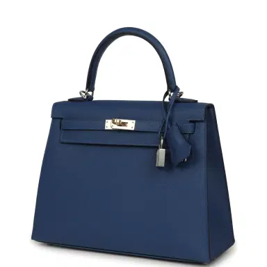 HERMÈS Hermes Kelly Sellier 25 Bleu Tie Epsom Electrum Hardware | Thumbnail 5 HERMÈS Hermes Kelly Sellier 25 Bleu Tie Epsom Electrum Hardware | Thumbnail 5