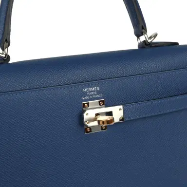 HERMÈS Hermes Kelly Sellier 25 Bleu Tie Epsom Electrum Hardware | Thumbnail 7 HERMÈS Hermes Kelly Sellier 25 Bleu Tie Epsom Electrum Hardware | Thumbnail 7