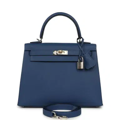 HERMÈS Hermes Kelly Sellier 25 Bleu Tie Epsom Electrum Hardware | Thumbnail 1 HERMÈS Hermes Kelly Sellier 25 Bleu Tie Epsom Electrum Hardware | Thumbnail 1