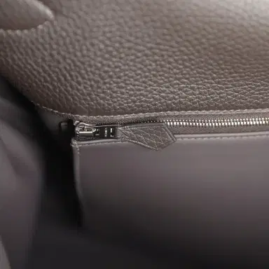 HERMÈS Hermes Kelly Voyage 50 Ebene Clemence Palladium Hardware | Thumbnail 9
