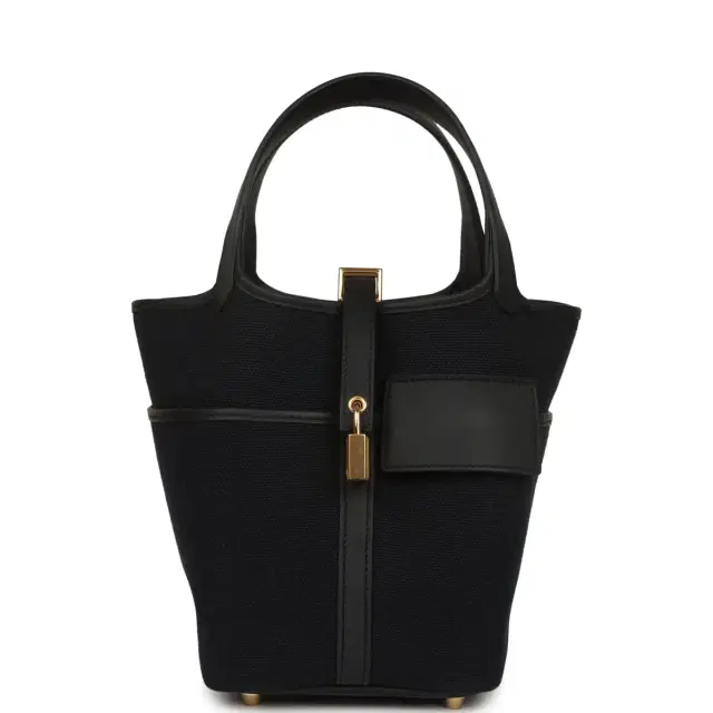 hermes Hermes Picotin Cargo 18 Black Toile Goeland and Swift Gold Hardware