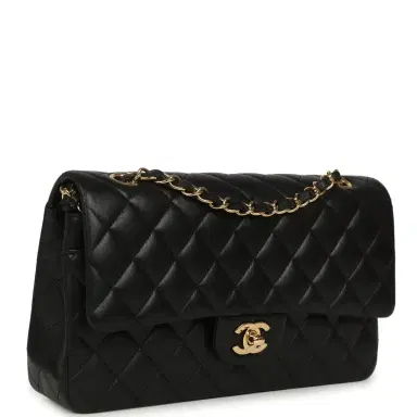Chanel Pre-owned Chanel Medium Classic Double Flap Bag Black Lambskin Gold Hardware | Thumbnail 2 Chanel Pre-owned Chanel Medium Classic Double Flap Bag Black Lambskin Gold Hardware | Thumbnail 2