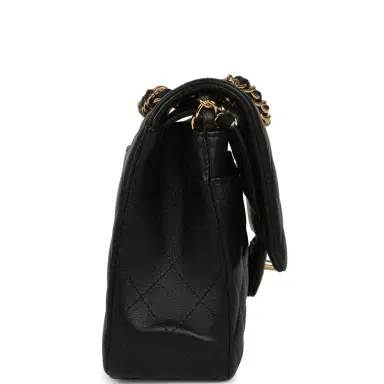 Chanel Pre-owned Chanel Medium Classic Double Flap Bag Black Lambskin Gold Hardware | Thumbnail 3 Chanel Pre-owned Chanel Medium Classic Double Flap Bag Black Lambskin Gold Hardware | Thumbnail 3