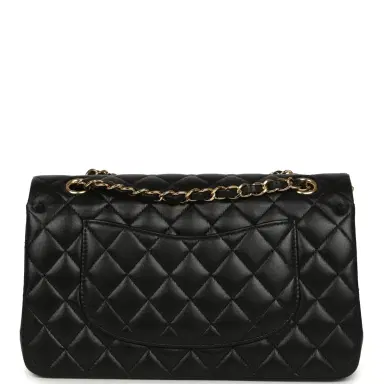 Chanel Pre-owned Chanel Medium Classic Double Flap Bag Black Lambskin Gold Hardware | Thumbnail 4 Chanel Pre-owned Chanel Medium Classic Double Flap Bag Black Lambskin Gold Hardware | Thumbnail 4