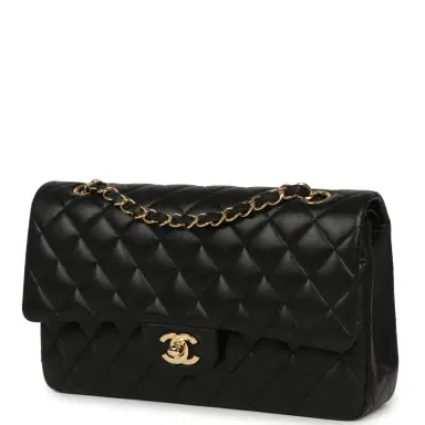 Chanel Pre-owned Chanel Medium Classic Double Flap Bag Black Lambskin Gold Hardware | Thumbnail 5 Chanel Pre-owned Chanel Medium Classic Double Flap Bag Black Lambskin Gold Hardware | Thumbnail 5