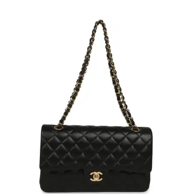 Chanel Pre-owned Chanel Medium Classic Double Flap Bag Black Lambskin Gold Hardware | Thumbnail 7 Chanel Pre-owned Chanel Medium Classic Double Flap Bag Black Lambskin Gold Hardware | Thumbnail 7