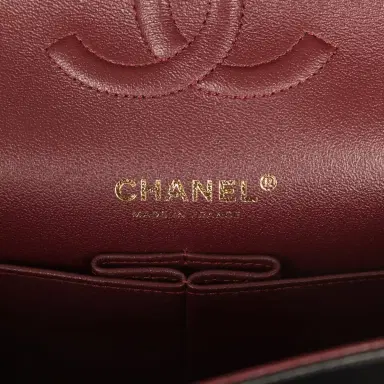 Chanel Pre-owned Chanel Medium Classic Double Flap Bag Black Lambskin Gold Hardware | Thumbnail 8 Chanel Pre-owned Chanel Medium Classic Double Flap Bag Black Lambskin Gold Hardware | Thumbnail 8