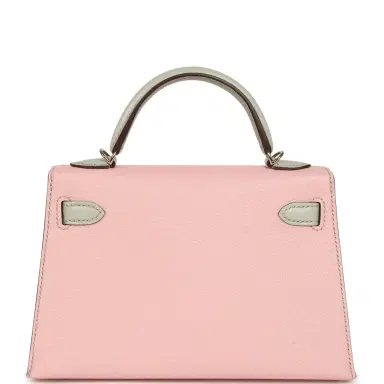 HERMÈS Pre-owned Hermes Special Order (HSS) Kelly Sellier 20 Rose Sakura and Gris Perle Chevre Mysore Permabrass Hardware | Thumbnail 4 HERMÈS Pre-owned Hermes Special Order (HSS) Kelly Sellier 20 Rose Sakura and Gris Perle Chevre Mysore Permabrass Hardware | Thumbnail 4
