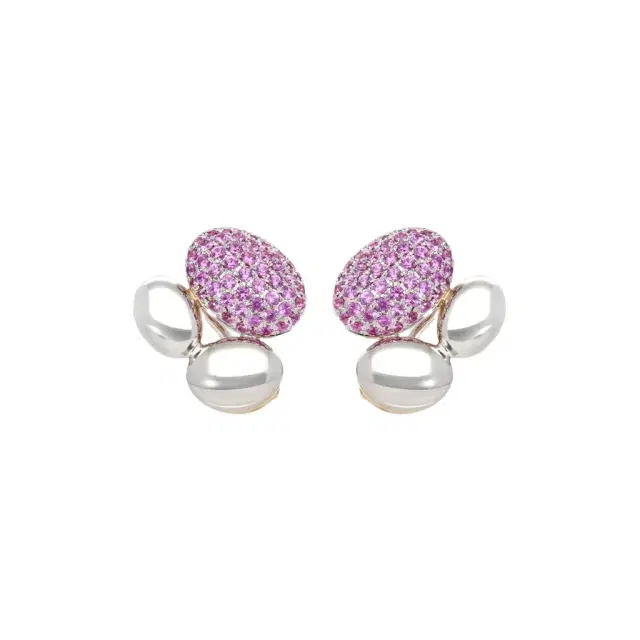 Gübelin Gübelin Madagascar 18K White & Rose Gold Pink Sapphire Clip Earrings by The Solist