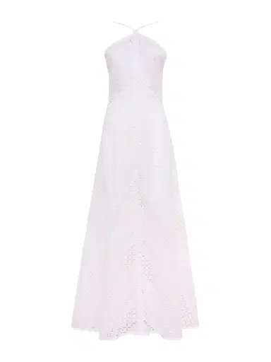 Loretta Caponi Castiglione Broderie Anglaise Cotton Halter Midi Dress | Thumbnail 1 Loretta Caponi Castiglione Broderie Anglaise Cotton Halter Midi Dress | Thumbnail 1