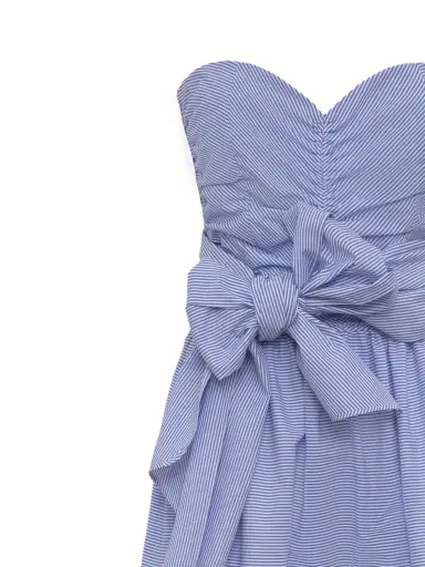 Loretta Caponi Desidera Strapless Cotton Midi Dress | Thumbnail 3 Loretta Caponi Desidera Strapless Cotton Midi Dress | Thumbnail 3