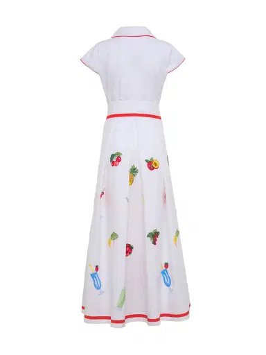 Loretta Caponi Giardino Embroidered Poplin Shirtdress | Thumbnail 2 Loretta Caponi Giardino Embroidered Poplin Shirtdress | Thumbnail 2