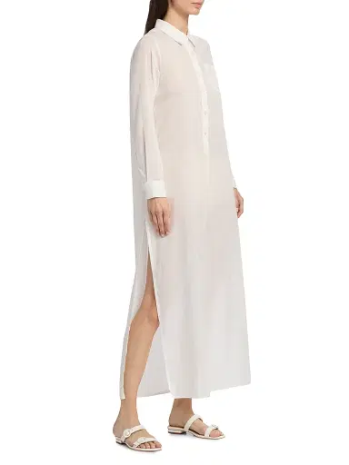Nili Lotan Women's Mina Cotton Maxi Shirtdress - | Thumbnail 4