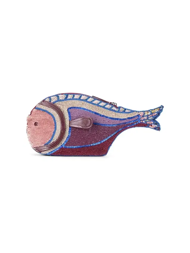 Women's Pesce Beaded Clutch - Ultraviolet