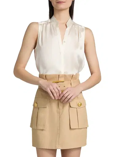 L'AGENCE Women's Phoebe Silk Sleeveless Blouse - | Thumbnail 3 L'AGENCE Women's Phoebe Silk Sleeveless Blouse - | Thumbnail 3