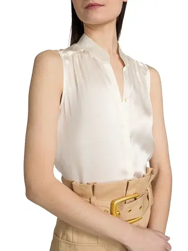 L'AGENCE Women's Phoebe Silk Sleeveless Blouse - | Thumbnail 6 L'AGENCE Women's Phoebe Silk Sleeveless Blouse - | Thumbnail 6