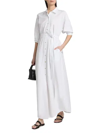 L'Agence Women's Ridley Tie-Waist Maxi Shirtdress | Thumbnail 2
