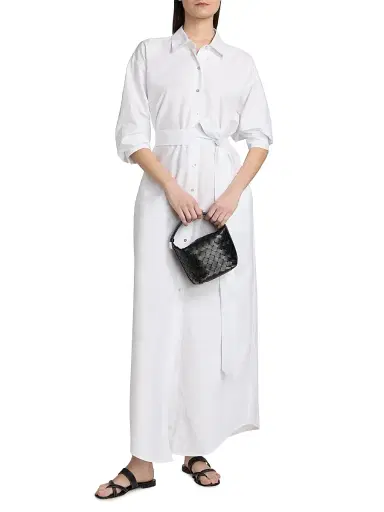 L'Agence Women's Ridley Tie-Waist Maxi Shirtdress | Thumbnail 3