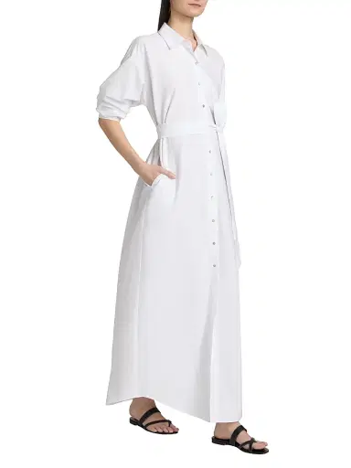L'Agence Women's Ridley Tie-Waist Maxi Shirtdress | Thumbnail 4