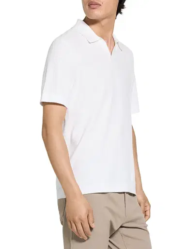 Theory Men's Brenan Textured Polo Shirt - White - Size XXL | Thumbnail 3 Theory Men's Brenan Textured Polo Shirt - White - Size XXL | Thumbnail 3