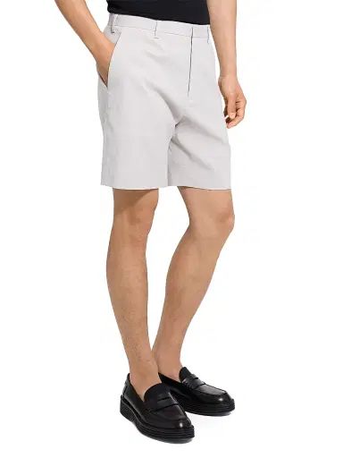 Theory Men's Solid Linen-Blend Shorts - Silver Cloud - Size 40 | Thumbnail 4 Theory Men's Solid Linen-Blend Shorts - Silver Cloud - Size 40 | Thumbnail 4