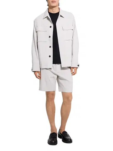 Theory Men's Mod Field Linen-Blend Jacket - Silver Cloud - Size XXL | Thumbnail 2