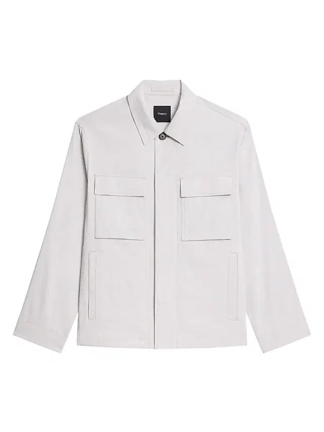 Theory Men's Mod Field Linen-Blend Jacket - Silver Cloud