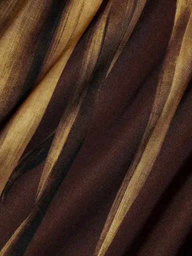 Oscar de la Renta Women's Palm Print A-Line Midi-Skirt - Brown | Thumbnail 7