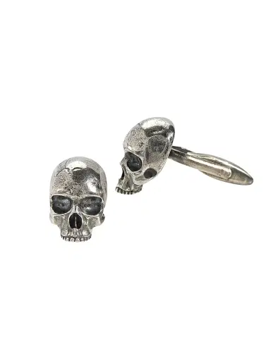 JOHN VARVATOS Men's Skulls & Daggers Sterling Silver Skull Cufflinks | Thumbnail 1
