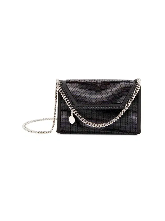 Stella McCartney Women's Falabella Beaded Baguette Chain Wallet - Black