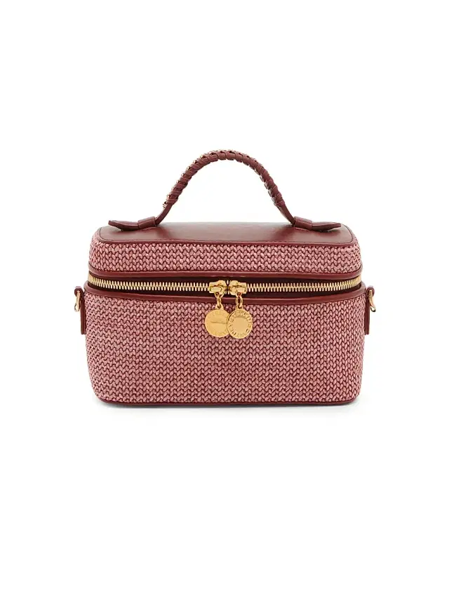 Stella McCartney Women's Falabella Raffia Vanity Case - Cameo Cherry