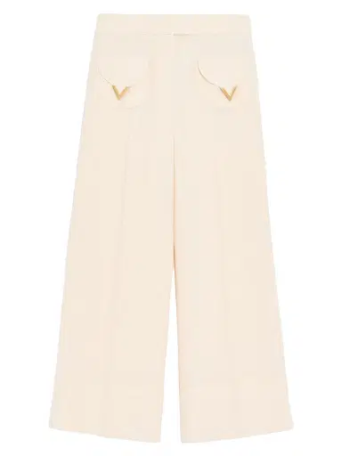Valentino Garavani Women's Crepe Couture Trousers - Vanilla - Size 8 | Thumbnail 1