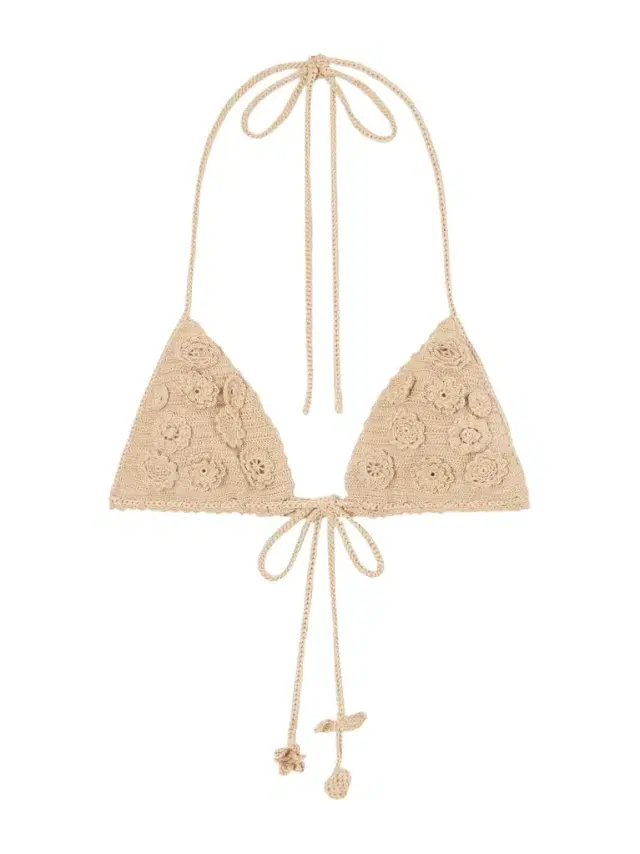 Loewe Paula's Ibiza crocheted cotton triangle bra