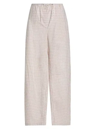 Simkhai Women's Gingham Drawstring Pants - Sand Gingham | Thumbnail 1 Simkhai Women's Gingham Drawstring Pants - Sand Gingham | Thumbnail 1