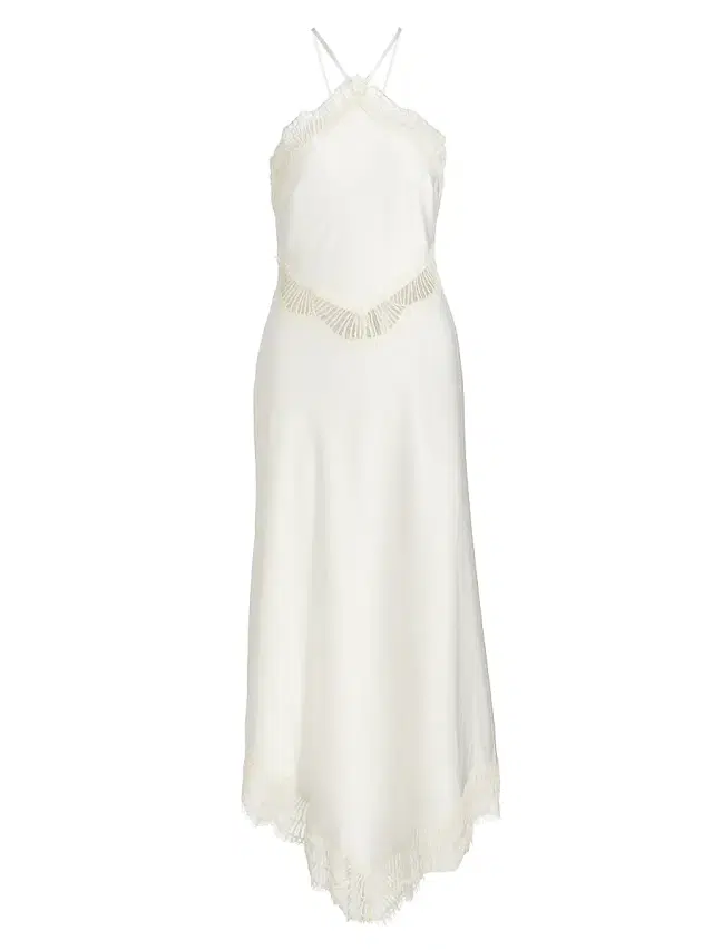 A.L.C. Women's Lucia Satin Midi-Slipdress - Pearl White
