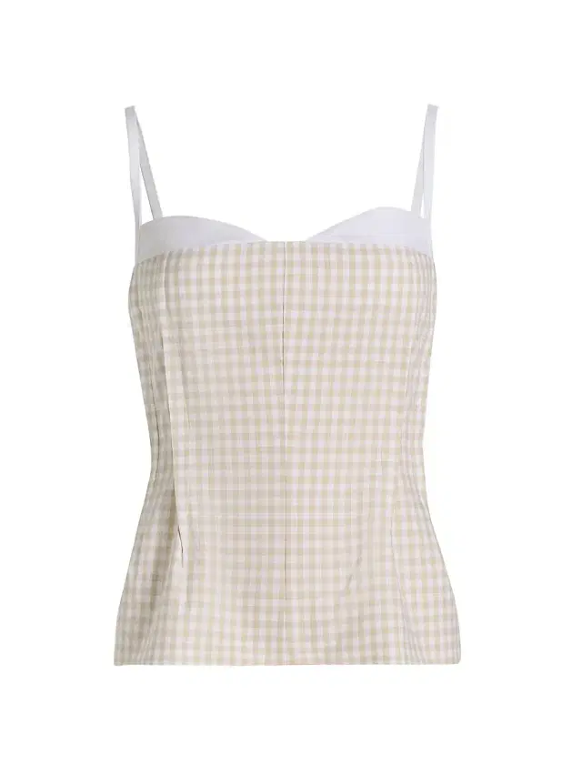 SIMKHAI Women's Charlee Bustier Top - Sand Gingham