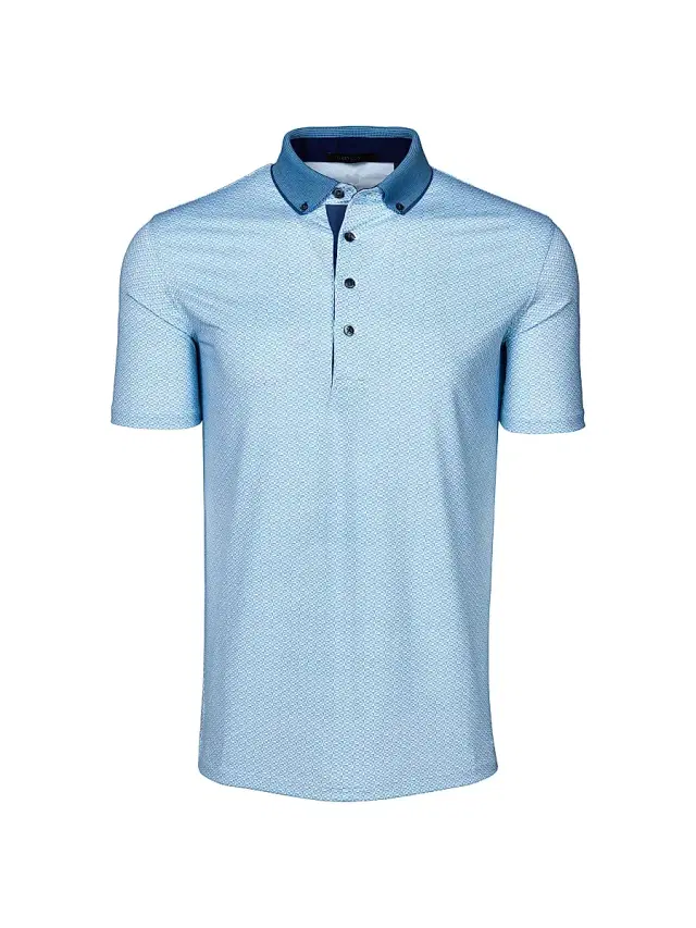 Men's Guardian Printed Polo Shirt - Wolf Blue
