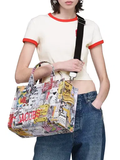 Marc Jacobs Women's The Pop Americana Canvas Tote Bag - White Multi | Thumbnail 2 Marc Jacobs Women's The Pop Americana Canvas Tote Bag - White Multi | Thumbnail 2