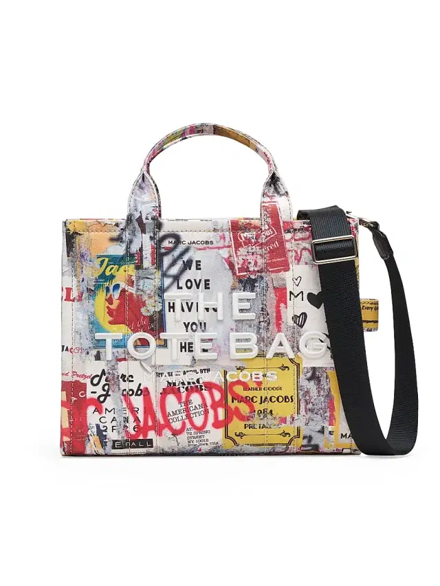 Women's The Pop Americana Canvas  Tote Bag - White Multi