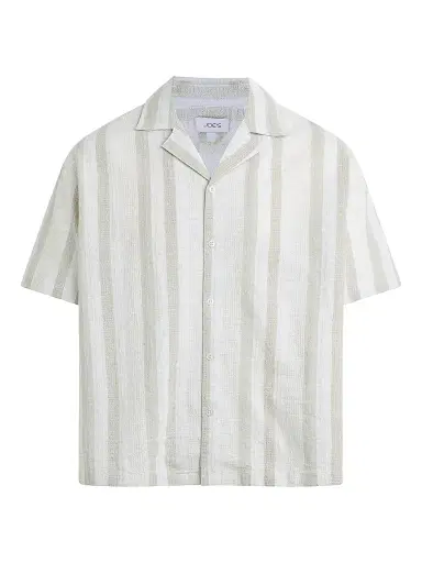 Joe's Jeans Men's Cabana Dobby Striped Cotton-Linen Shirt - Grey Stripe - Size XXL | Thumbnail 1