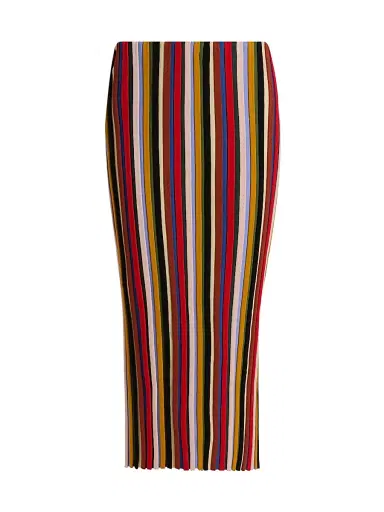 Staud Women's Noemi Striped Knit Midi-Skirt - Artist Stripe - Size XL | Thumbnail 1